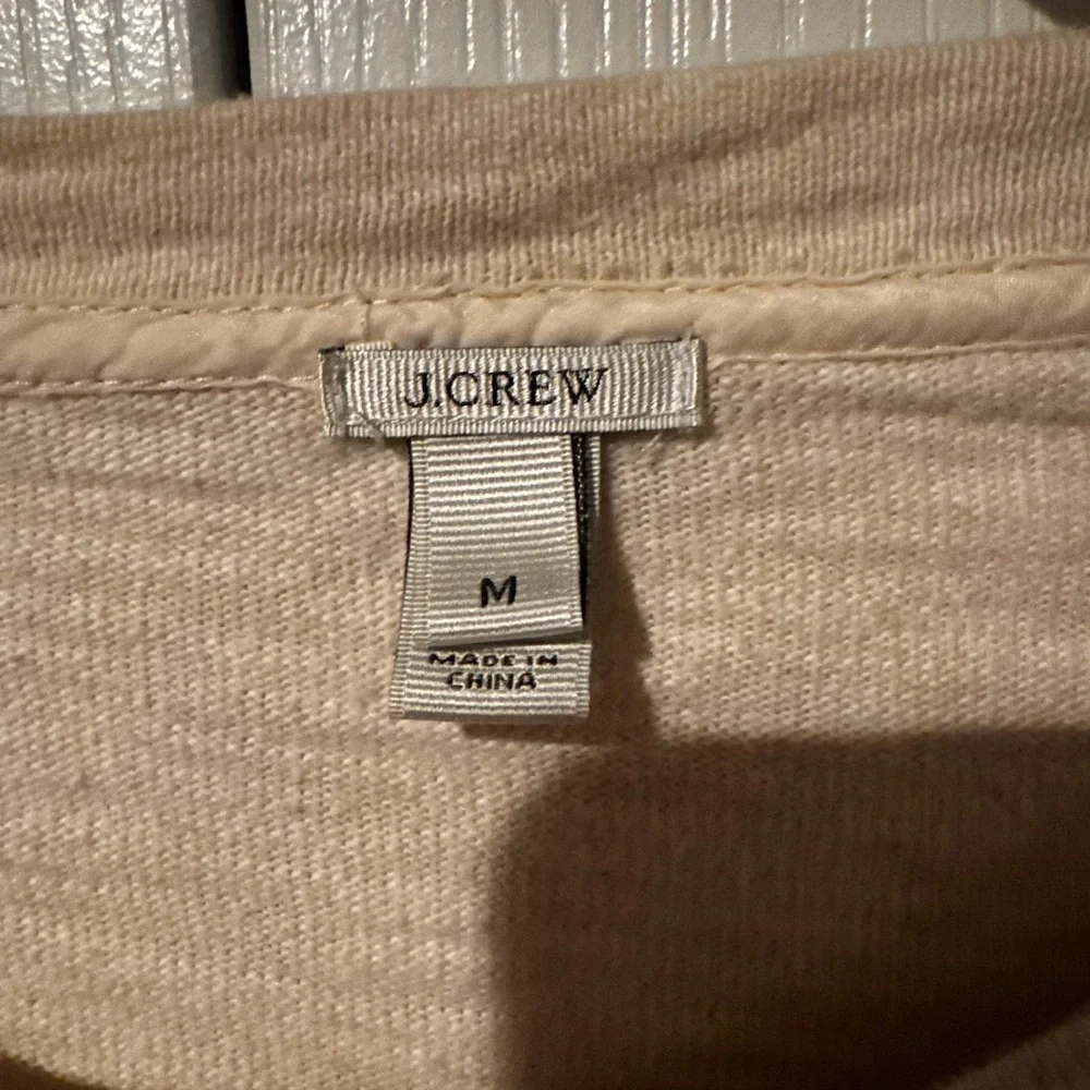 J. Crew Beige Cotton Lace Crewneck Sweater - Size M